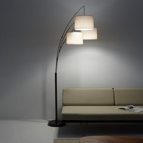 Brightech BT-FL-TRLG-MRBL-OBB Trilage Arc Floor Lamp For Living Room, Multi Head Tree Floor Lamp thumb #5