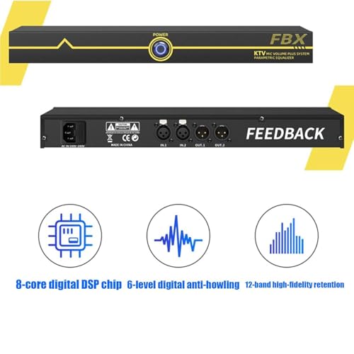 Eliminador de retroalimentación, supresor profesional de feedback, antiultrasonido automático con 12 segmentos y alta fidelidad de sonido, procesador de audio para micrófono en escenarios KTV y actuaciones en vivo miniatura 5