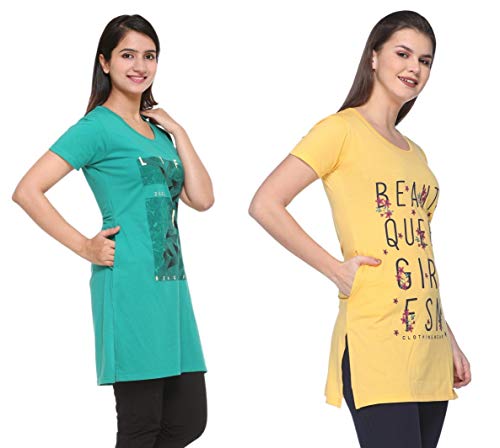Image of In Love Women's Plus Size Cotton Printed T-Shirt with Pocket - Combo Pack of 2