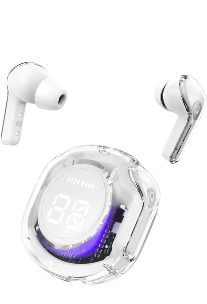 Winwon ULTRAPODS PRO (TWS) Earbuds Bluetooth Wireless, Transparent Charging Case, Active Noise Cancellation, LED Digital Display, Bluetooth in-Ear Headphones, Touch Control, Water Resistant (White) (B0D8WJLTP1) Amazon Price History, Amazon Price Tracker