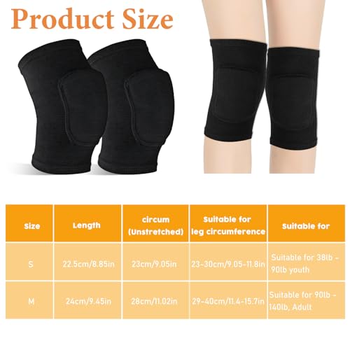 Aysatogc 2PCS Volleyball Knee Pads for Dancers, Breathable Flexible Elastic Sponge Brace Knee Support for Basketball Volleyball Football Dance Yoga Tennis Running Cycling Workout