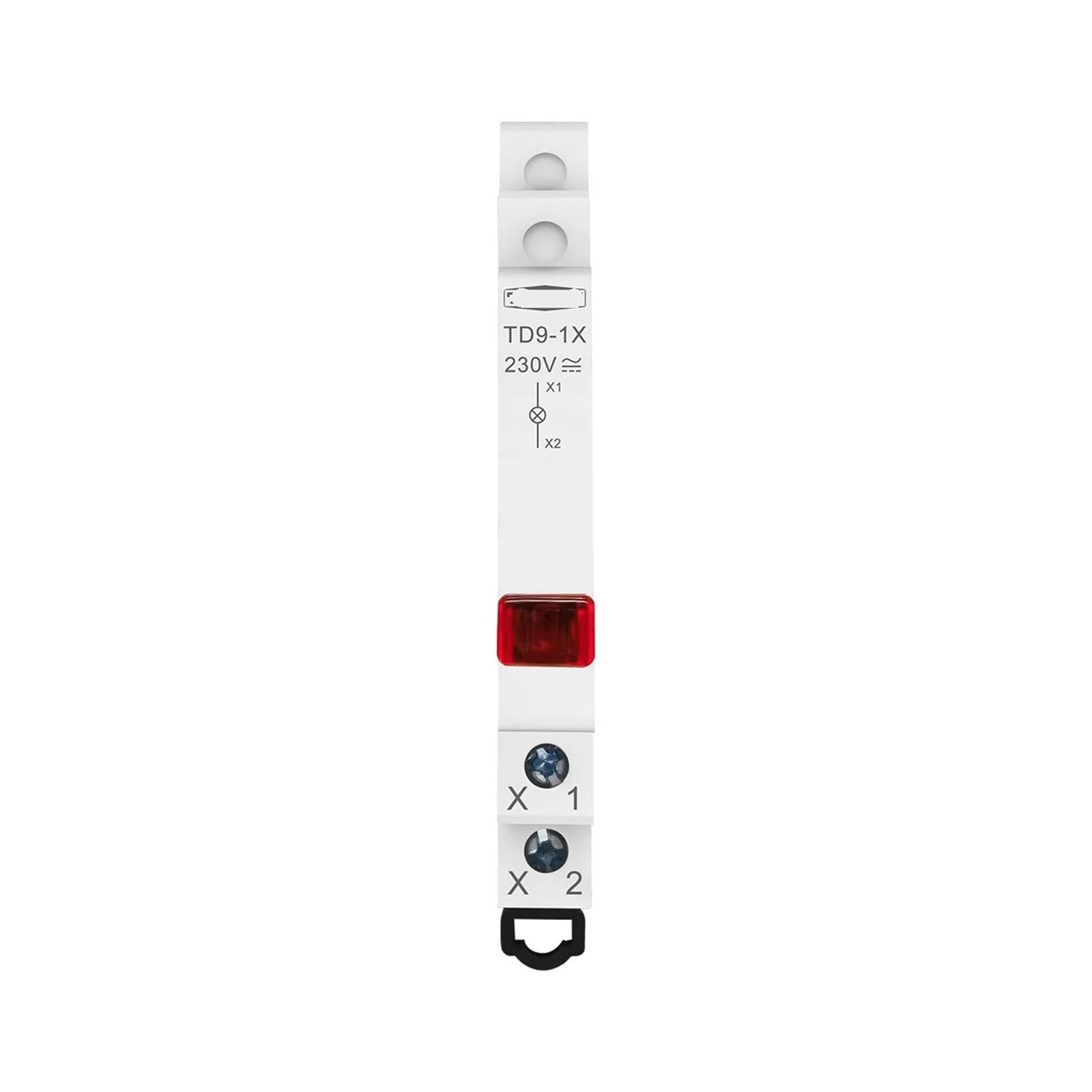 Luz indicadora de señal LED TD9-1X roja de 230V AC/DC para carril Din de 9mm 5