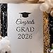 Congrats Grad Decal Sign for Balloon Arch Backdrop Glitter Felt Congrats Grad 2025 Letter Sign Graduation Banner Decal Sticker for Party Balloon Arch Backdrop Decorations for Graduation Party(Black)