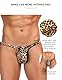 ohyeahlady String Tanga Herren Sexy Unterwäsche für Mann T-Back Slip Beule Ouvert Höschen Männer Große Größen Reizwäsche Sissy Dessous Low-Rise Unterhosen Thong Ouvert Underwear Leopard XL