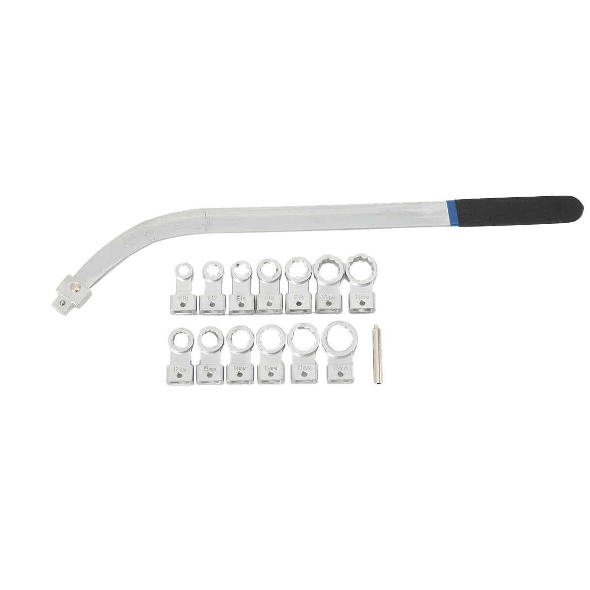 Lot de 15 outils de tendeur de courroie auxiliaire, clé universelle pour courroie de distribution, poulie de serrage, clé à molette avec loquet, 5 adaptateurs Torx, 8 adaptateurs douze pans
