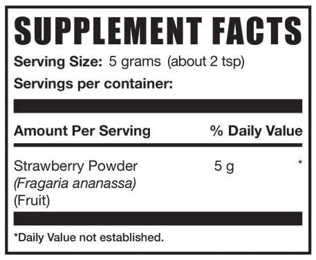 Image of BulkSupplements.com Organic Strawberry Powder - Air Dried Strawberry, Fruit Powder - No Sugar Added & Gluten Free, 3g per Serving, 5g (11 lbs) (Pack of 5)