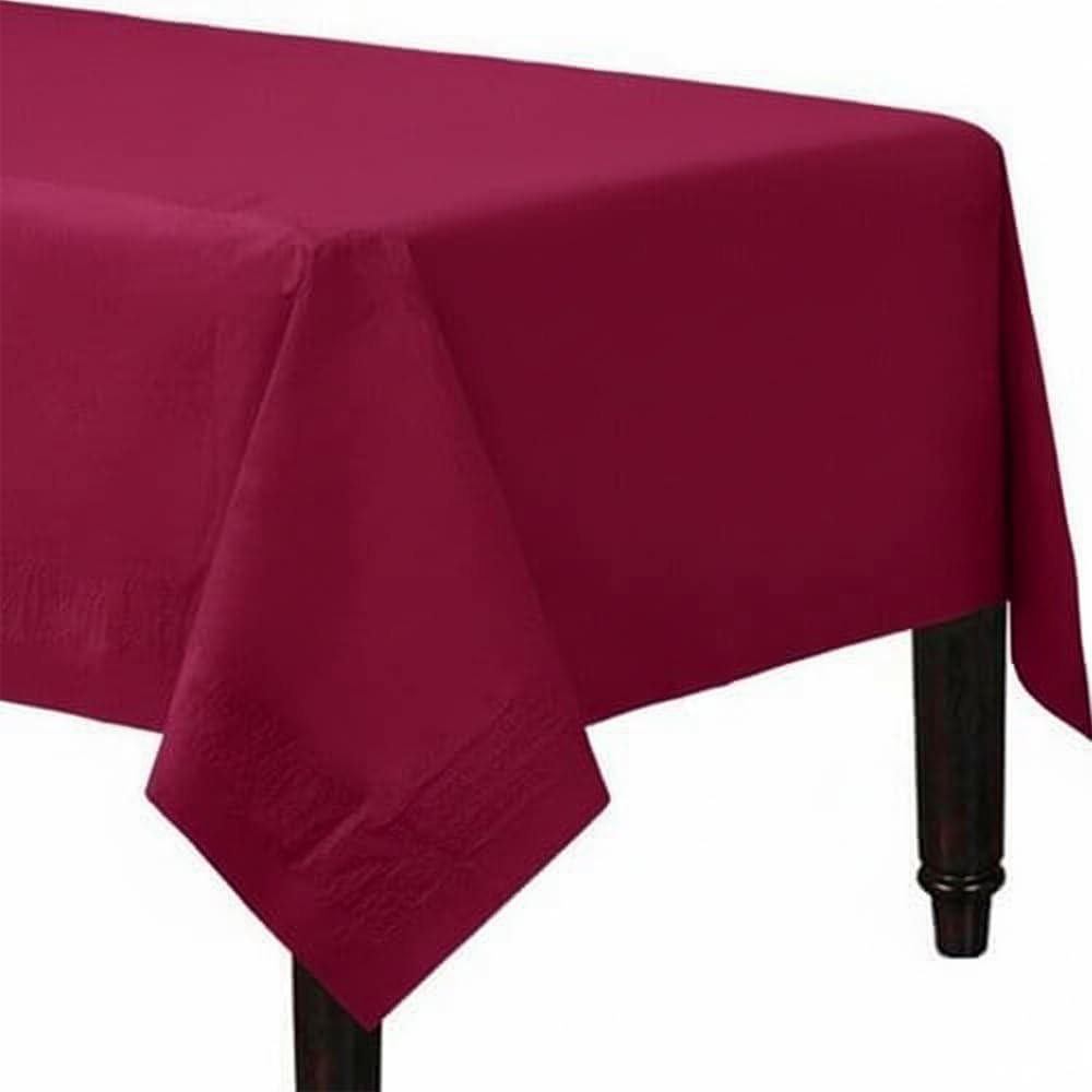 Tezraftaar Claret Tezraftaar® 50 X Paper Table Cover 90Cm X 90Cm Disposable Square Folded Table Cloth For Christmas New Year Parties Catering Supply