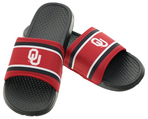 Image of FOCO NCAA Printed Team Logo and Color Stripes Comfortable Slide Sandals