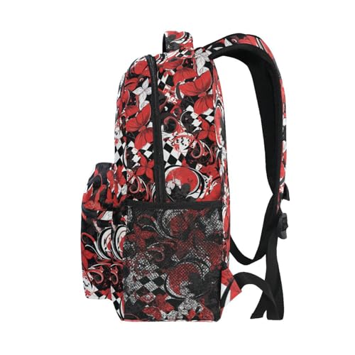 Red and Black Butterfly Flowers kids backpacks for boys with big book bags for middle school mochilas escolares para ni?os4