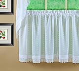 Today's Curtain, Ribbon Eyelet Tier 24', White, 60' W x 24' L