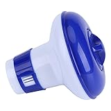 S / M Azul y Blanco Piscina SPA Dispensador de Productos químicos de bromo de Cloro Flotante Diseño de regulación de Flujo(14*12*12)