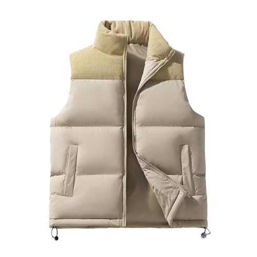 Chaleco de plumas hombre sin manga invierno chaqueta ligera contra el viento frío casual