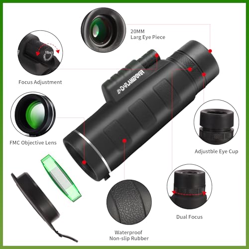 DFlamepower 10x42 HD Monocular with Full Optical Prism and Dual Focus Telescope, Waterproof, Portable Spotting Scopes for Birdwatching - Image 5