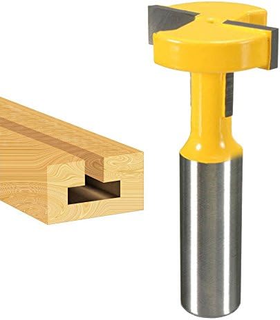 1/2" Shank Straight T-Slot & T-Track Slotting Cutter Router Bit Wood Groove Milling Cutter Woodworking Tool, 1-1/16 Inch Diameter