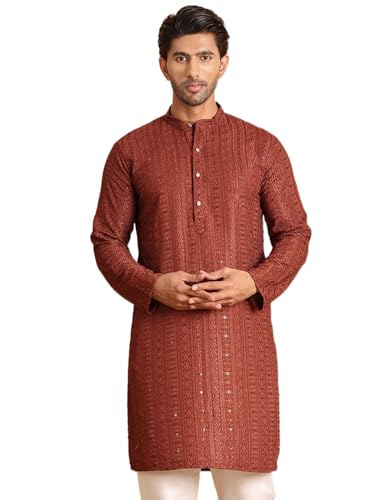 Image of Jompers Embroidered Straight Kurtas for Men