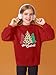 Haloumoning Girls Oversized Crewneck Sweatshirts Kids Fashion Christmas Fleece Drop Shoulder Pullover Clothes 5-14 Years