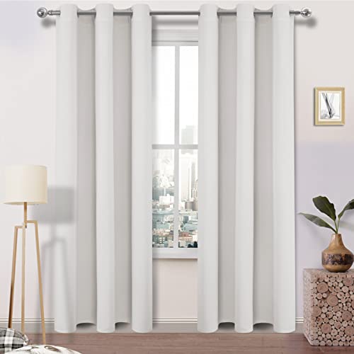 DWCN Blackout Curtains for Bedroom Living Room 42 x 84 Inch 2 Panels Ivory
