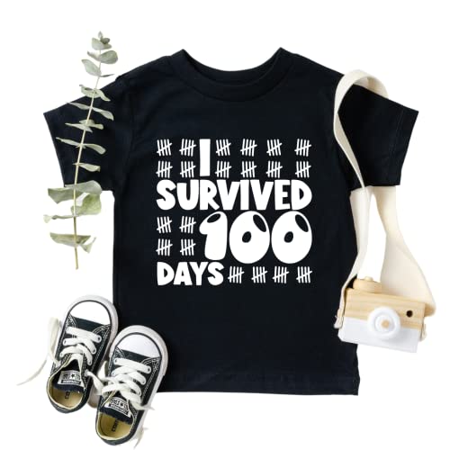 I Survived 100 Days Of School Shirt for Kids, Happy 100th Day Of School T-shirt for Boys, Girls, Cute Toddler 100 Days Of School Toddler Shirt.2