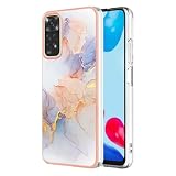 nancencen Cover compatibile con Xiaomi Redmi Note 11 4G / Redmi Note 11S Trasparente Softshell con Motivo TPU Bumper Antiurto Custodia Silicone Minimalista - Marmo Bianco