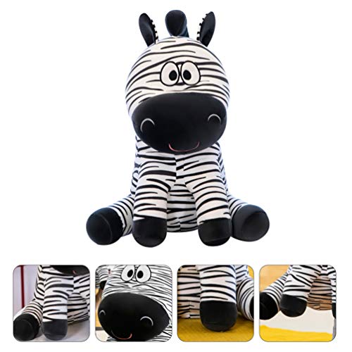 TOYANDONA Almofada de zebra de pelúcia de pelúcia, estatuetas de animais de pelúcia, brinquedos, pol