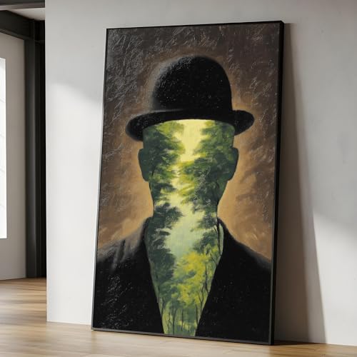 Toile chapeau melon surréaliste XINBAO pour habiller un mur vide de cuisine avec style