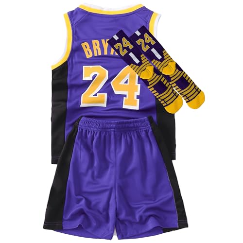 3pc Youth Basketball Jersey Set: Tank Top, shorts & socks