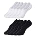 Falechay Chaussettes Basses pour Femme 10 Paires Hommes Invisible Socquettes Antiglisse de Sport en Coton Noir Blanc 43-46