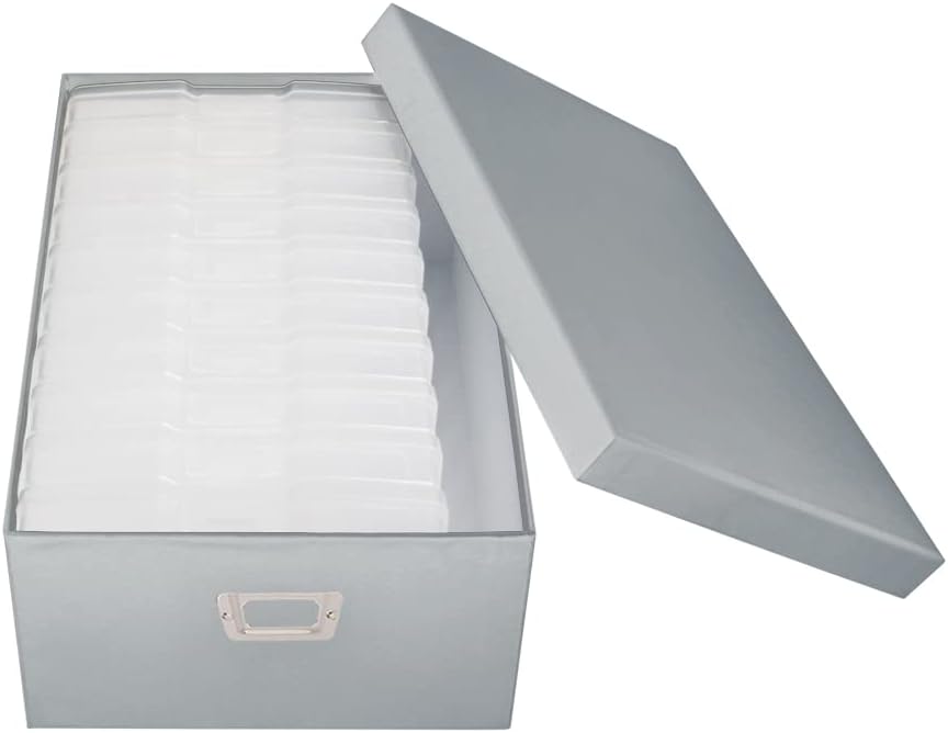 Photo Case 4" x 6" Photo Storage Box - 10 Inner Picture Storage Container Photo Organizer Case Picture Box Storage Photo Craft Keeper (White)