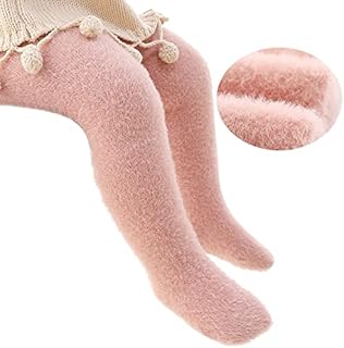 ASKX Newborn Baby Girls Soft Warm Winter Tights Stocking Cotton Toddler Full Length Pants Tights Fleece Children Leggings Pantyhose 9 Month Girl Outfit