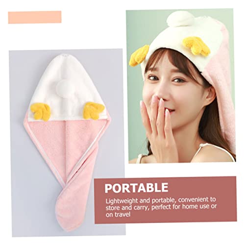 HOMSFOU Chapéu De Lã Coral Para Cabelo Seco Bandanas De Cabelo Touca De Banho De Cabelo Rápido Chapé