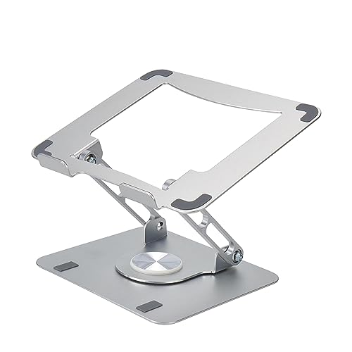 Image of Uncaged Ergonomics Swivel Laptop Stand for Desk, Adjustable Computer iPad Stand for Desk w / 360 Rotation, Portable Laptop Holder for Home Office Ergonomic Supplies (Silver)