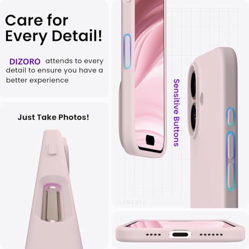Image of DIZORO Compatible for iPhone 16 Plus Case 6.7, Slim Liquid Silicone 3 Layers Full Covered Soft Gel Rubber Phone Case Protective Cover 6.7 Inch - Sand Pink