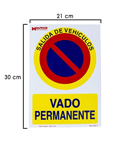 Cartel Vado Permanente 30x21 cm.