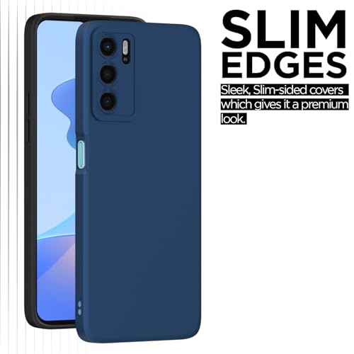Image of Outlouders Back Cover for Oppo A16 | Camera Protection | Durable Soft Matte Silicone Bumper Case (Blue)