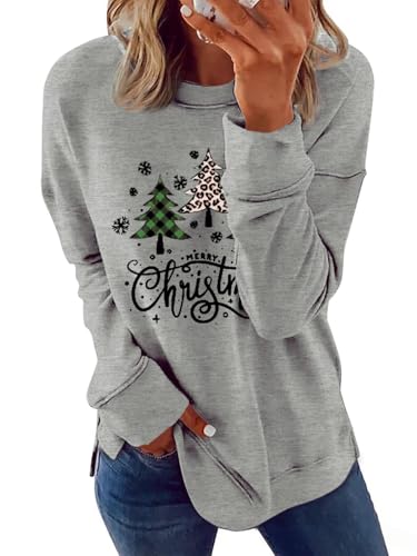 Cicy Bell Damen Runhals Sweatshirt Langarm Casual Pullover Weihnachten...