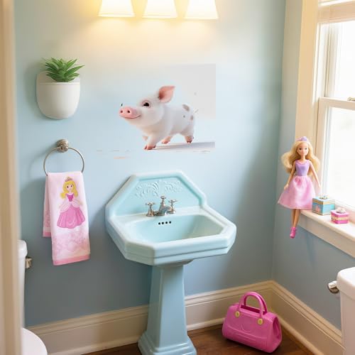 Vinilo decorativo cerdito para pared habitación infantil miniatura 4