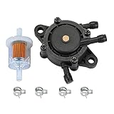 Hipa 49040-7001 Fuel Pump + 49019-0027 Fuel Filter for Kawasaki FH381V FH430V FH451V FH500V FH531V FH541V FH580V FH601D FH601V FH641D FH641V FH661V Engine Lawn Mower