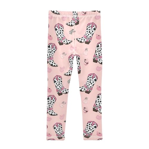J JOYSAY Western Cowboy Cowgirl Boots Girls Leggings Soft Comfortable Long Kids Toddler Leggings Size 4-10T2