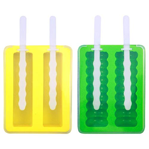 NATUCE Molde para Helados,Moldes de Polos,Reutilizable en Silicona,Moldes de Paleta con Palos de plastico y Tapa,Libre de BPA,DIY Congelados Zumo...