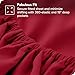 Bare Home Fitted Bottom Sheet King Size - Premium 1800 Microfiber - Ultra-Soft Hotel Luxury - Deep Pocket - Durable and Long Lasting (King, Red)