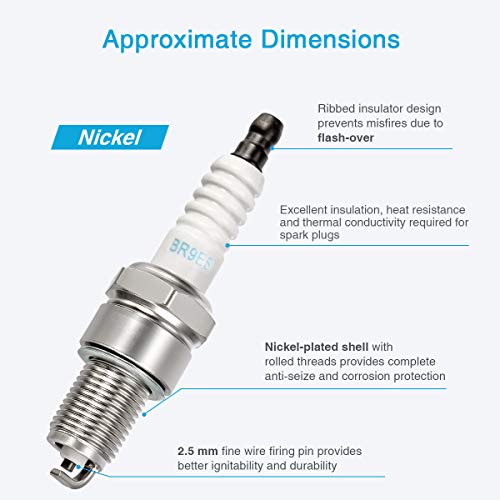 Vplus 10Pcs Spark Plug Nickel Alloy Replaces# 5722, 470200188, 9470300188, 9807959816, 9807959847, 9807959876, Ap8206915, Hd78, Ty26717, Ty26718 #TOP1