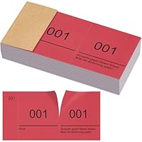 Nezyo Doppelnummern Blöcke 1-100 Tombola Lose mit Zahlen Nummernblöcke Zahlenblöcke 10 cm X 5 cm für Garderobe, Verlosung, Veranstaltungen, Partys, Messen und Bewirtungen(Rot)