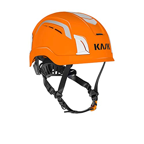 KASK Schutzhelm Zenith X Air Hi-Viz, belüfteter fluoreszierender Bauhelm, Kletterhelm, Arbeitshelm, Drehrad, EN397, EN50365, EN12492, Farbe:orange Fluo