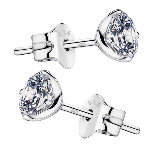 Image of HIGHSPARK 925 Silver inchSparkling Martini inch Solitaire Earrings | 92.5 Sterling Silver and Diamond like Brilliance Sparkling Zirconia | Lovely Gift