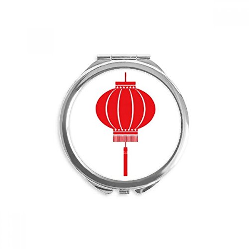 Miroir rond de poche lanterne chinoise rouge 2,6 pouces