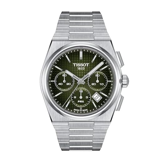 Tissot Relógios automáticos masculinos PRX cronógrafo automático 316L aço inoxidável, cinza, aço inoxidável, 13 (T1374271109100), Cinza