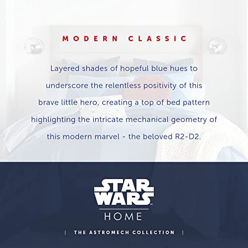 Sobel Westex: Star Wars™ Home Collection | Astromech Bedding Collection | Comforter, Sham, Decorative Pillows | Hotel & Resort Quality, Reusable Packaging, T300 Front, T144 Back, 300 Gsm (Queen) #TOP1