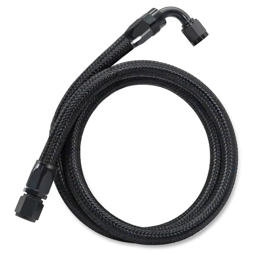 ZONBANG 6AN Fuel Line Kit CPE 3FT Assembled AN6 Braided Fuel Line with Hose End Fitting(0+90)