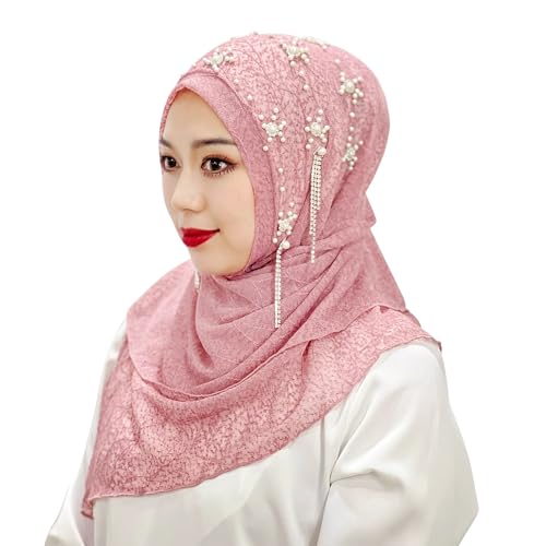 Muslim Women Hijab Head Scarf Wrap,Islamic Ramadan Lightweight Arabian Long Hijab for Evening Dress Hijab Cap