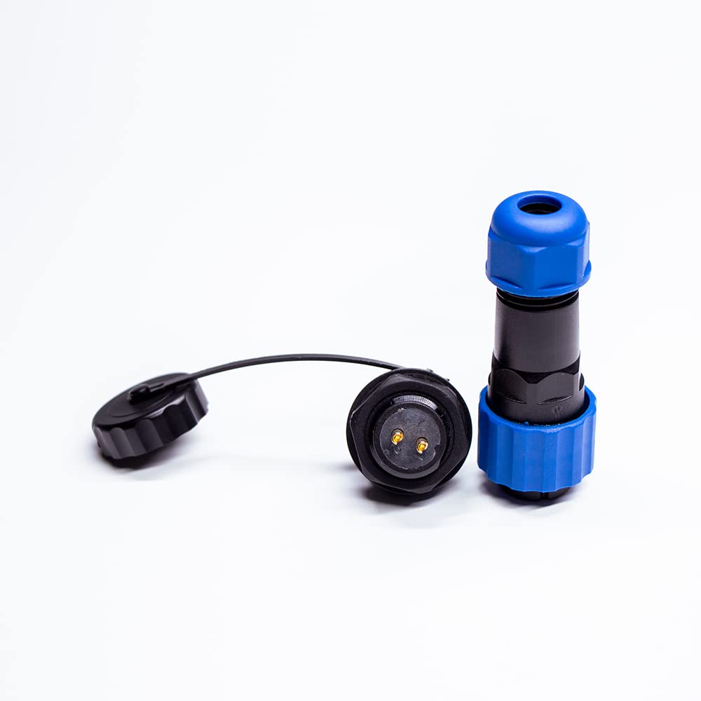 SP17 2-Pin Circular Connector – Male Plug & Female Socket – IP68 Waterproof – Threaded Coupling – Nylon66